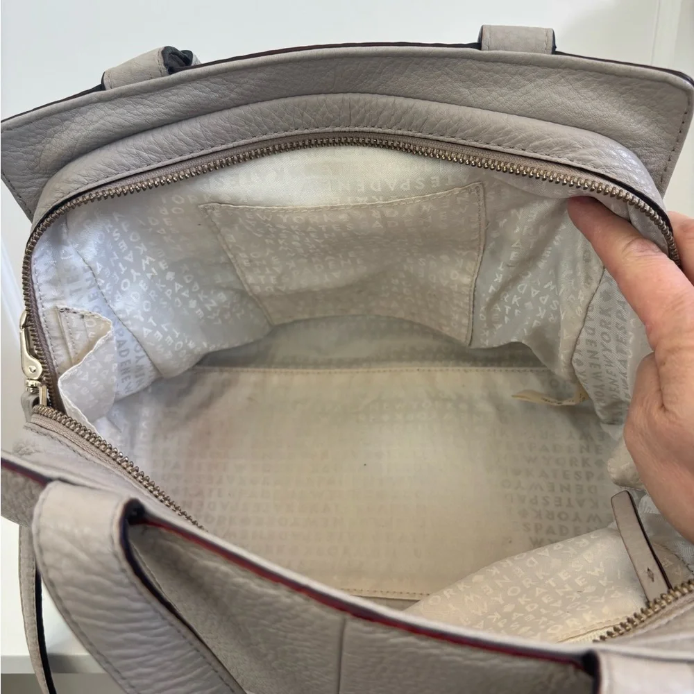 Kate Spade Grey Street Pebbled Taupe Leather Satchel Tassel WKRU3169 Handbag